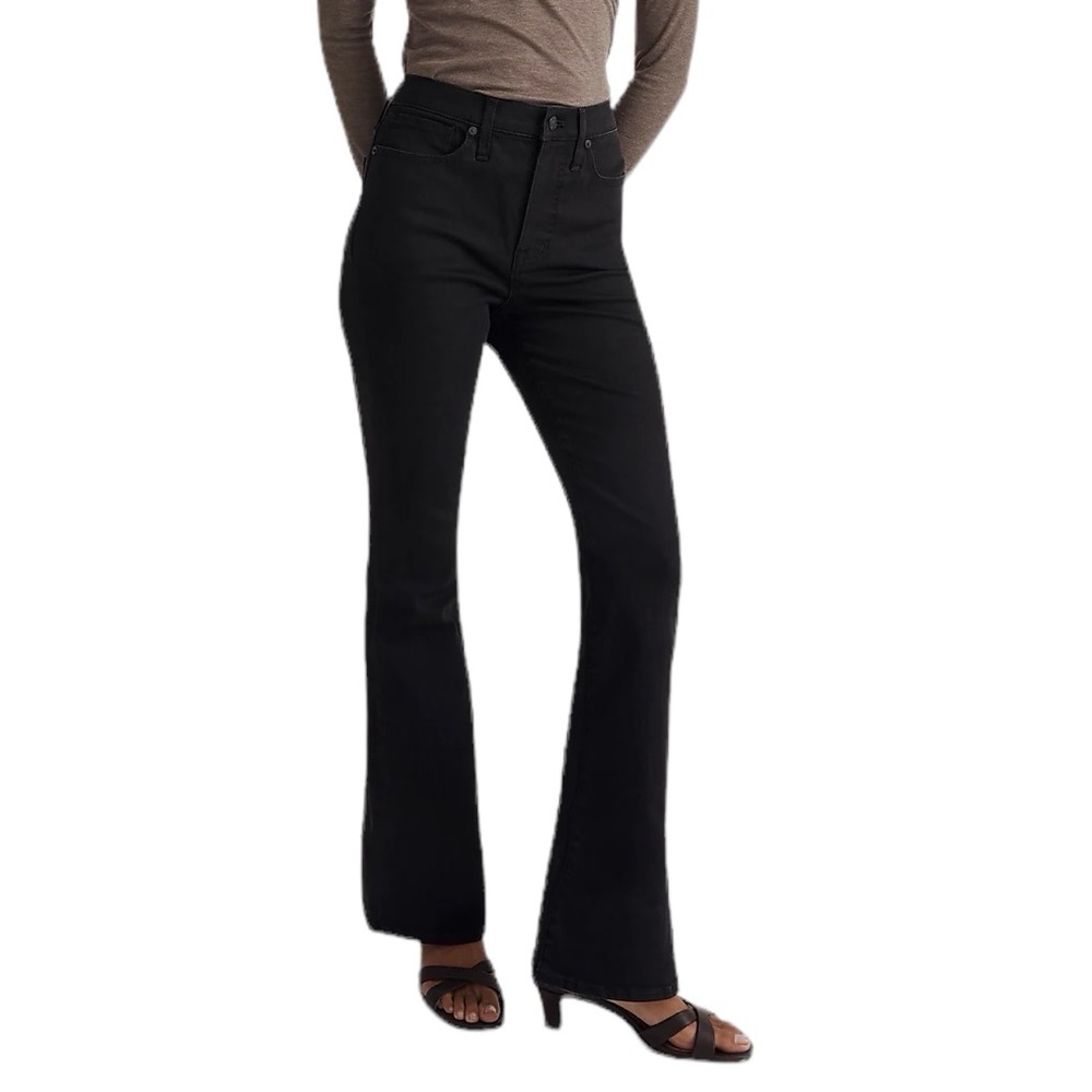 Madewell Skinny Flare Jeans in Black Frost Wash
